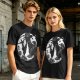 Olive T-Shirt With Western Gunslinger Crow And Roses Graphic