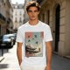 Olive T-Shirt with Ukiyo-e Style Ninja Temple Print