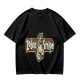 Olive green graphic t-shirt with zebra stripe design