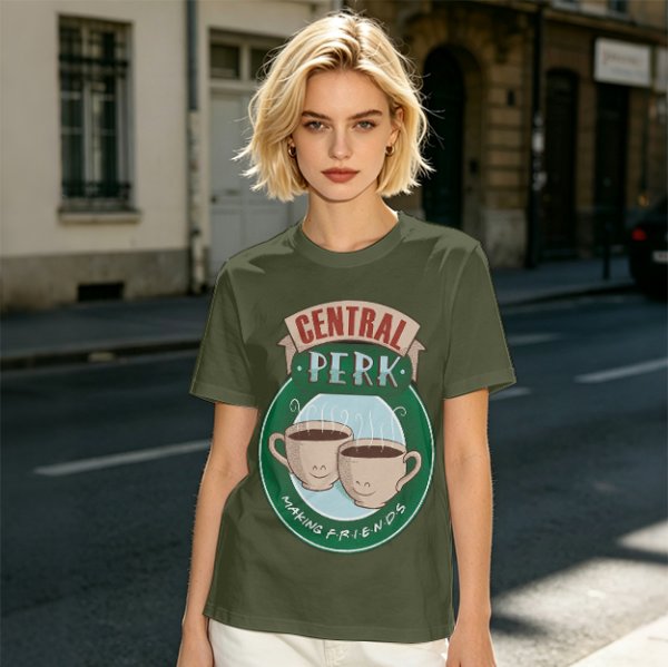 Central Perk Making Friends Coffee Cup Graphic T-Shirt