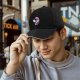 Black Baseball Cap With Cute Halloween Monster Cat Print