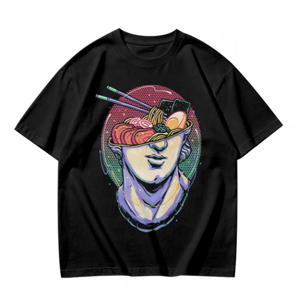 Olive T-Shirt With Classical Bust Ramen Bowl Art Print