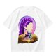 Olive T-Shirt With Purple Haired Woman And Concert Stage Print