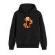 Black hoodie with anime character silhouette graphic