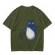 Olive T-Shirt With Blue Whimsical Creature Graphic Print