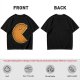 Olive T-Shirt With Pac-Man Style Pumpkin Pie Graphic