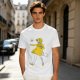 Olive Green T-Shirt With Whimsical Yellow Girl Graphic Print