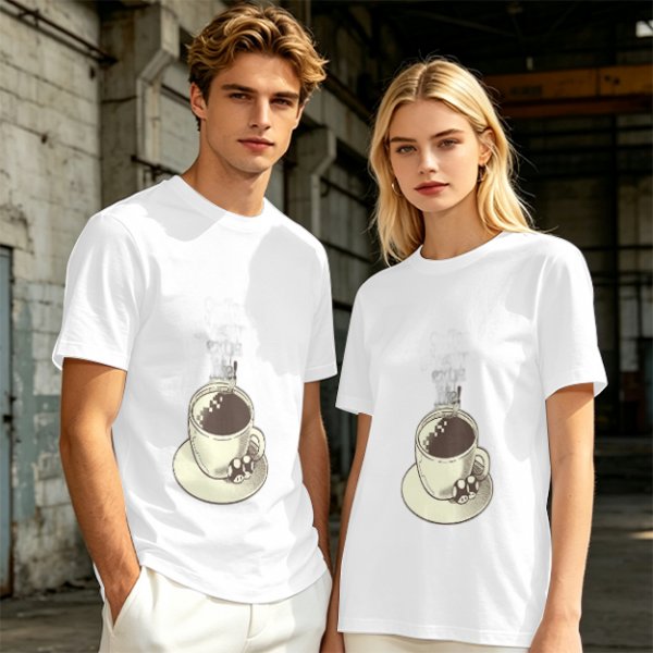 Olive T-Shirt With Hot Cocoa Cup And Marshmallows Graphic Print