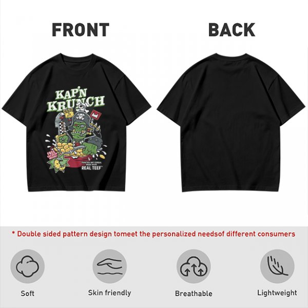 Kap'n Krunch Zombie Pirate Graphic Olive T-Shirt
