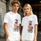 Olive t-shirt with funny cat coffee early morning quote