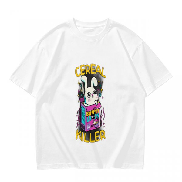 Olive T-Shirt With Cereal Killer Bunny Graphic Print