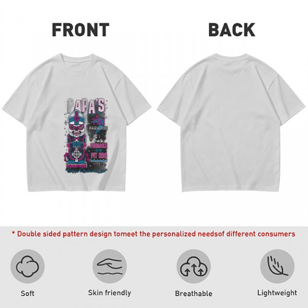 Olive T-Shirt with Papa's Tiki Paradise Skull Graphic