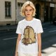 Olive Green T-Shirt With Cartoon Droopy Pug Graphic Print