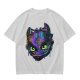 Olive T-Shirt With Neon Toothless Dragon Head Art Print