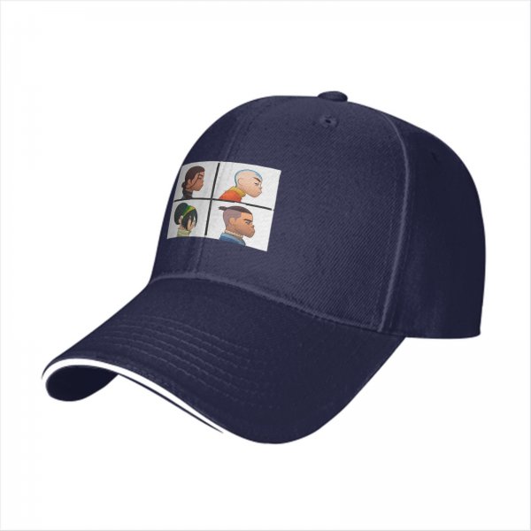 Black baseball cap with Avatar: The Last Airbender character profile prints