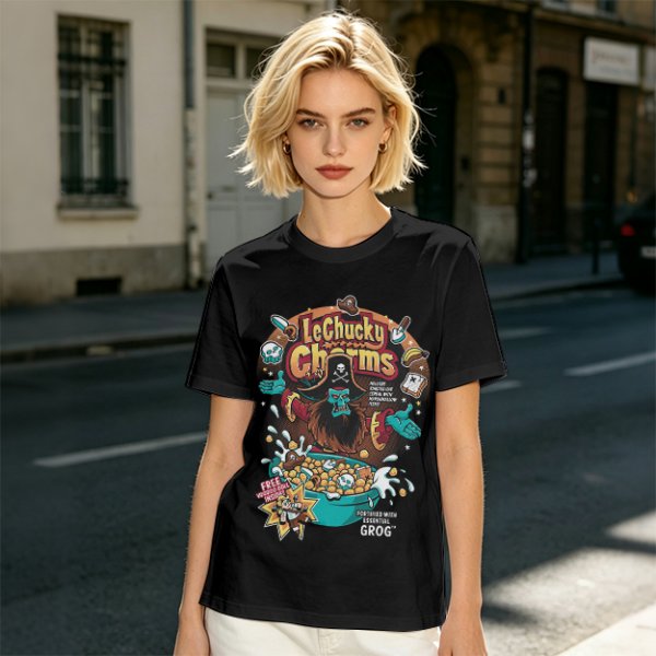 Olive T-Shirt With LeChucky Charms Pirate Cereal Graphic