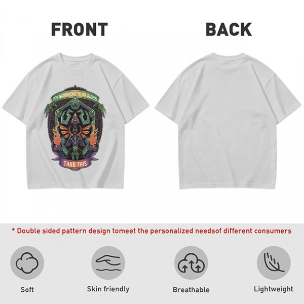 It's Dangerous To Go Alone Take This Zelda Themed Graphic T-Shirt