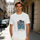 Olive t-shirt with monster polaroid print that says Normal Is Boring