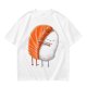 Olive T-shirt with Cute Hugging Salmon Sushi and Rice Print