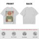 Olive T-shirt with Samurai Cat Riding Giant Frog Japanese Art Print