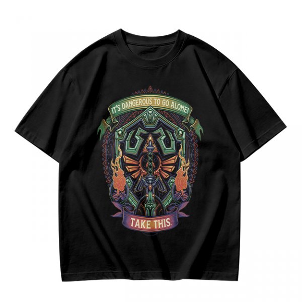 It's Dangerous To Go Alone Take This Zelda Themed Graphic T-Shirt
