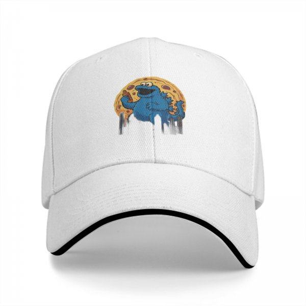 Black baseball cap with cookie monster godzilla and cookie print
