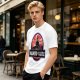 Olive T-Shirt with Haunted Castle Silhouette Graphic Design