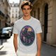 Olive T-Shirt Featuring Stylized Night Dragon In Swirling Oval Art