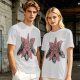 Olive Green T-Shirt With Starfish Monster Rock Hand Print