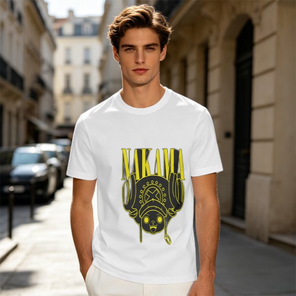 Olive Anime T-Shirt Featuring Chopper and Nakama Text