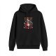 Black hoodie with cute hellish lamb occult graphic print