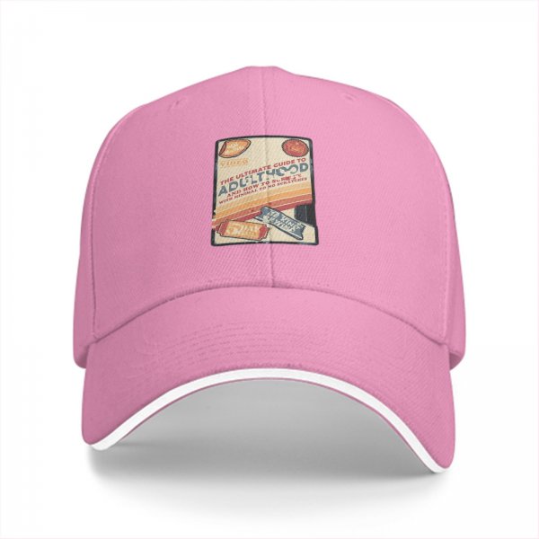 Black Baseball Cap With Retro Adulthood Guide Print