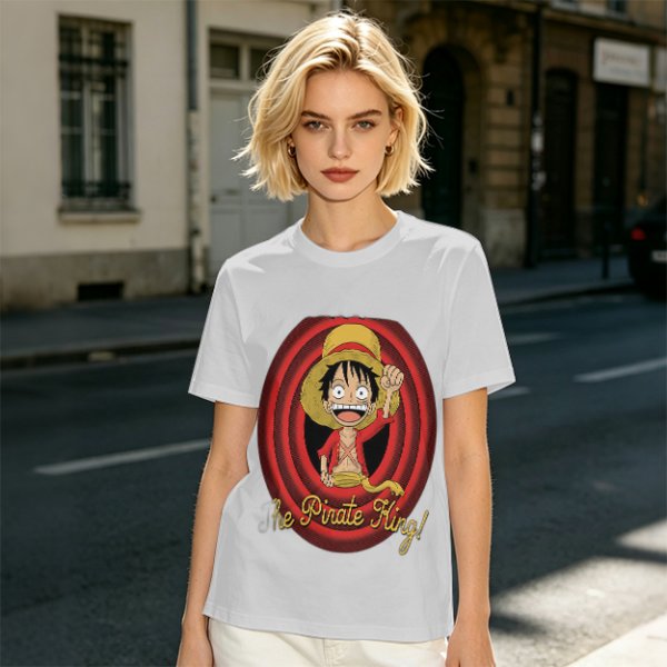 One Piece Luffy The Pirate King Graphic Olive T-Shirt