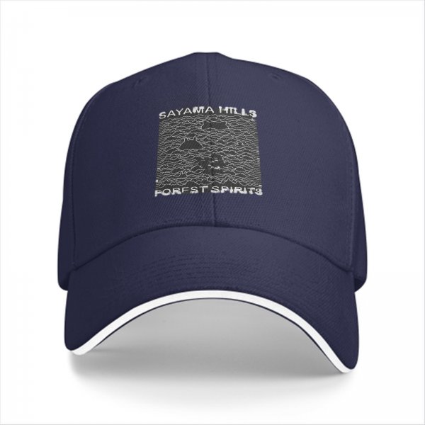 Black baseball cap with Sayama Hills Forest Spirits graphic print
