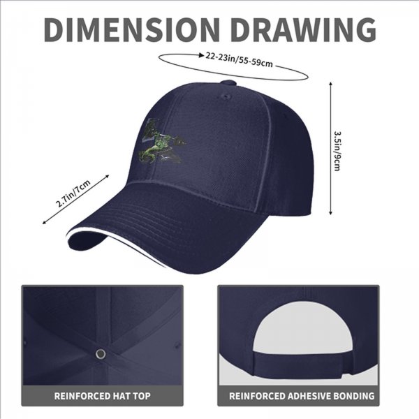 Black baseball cap with a green frog bench pressing weight design