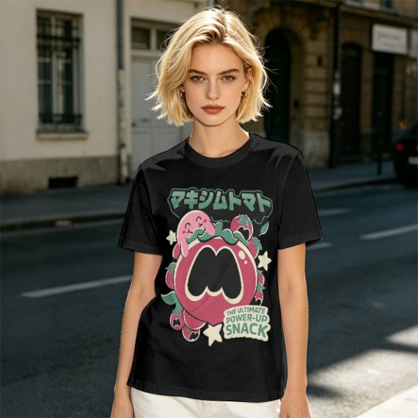 Kirby Maxim Tomato Power-Up Snack Graphic T-Shirt