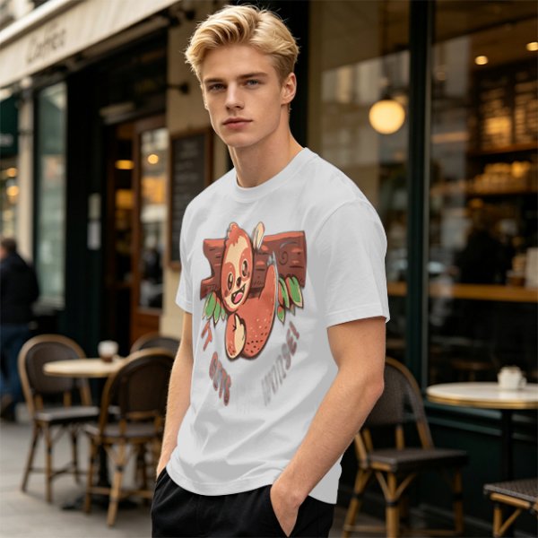 Olive T-Shirt with Cute Sloth 'It Gets Better' Graphic Print