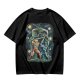 Olive T-shirt with Starry Night Style He-Man vs Skeletor Art