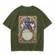 Olive Green T-Shirt With My Neighbor Totoro Art Nouveau Print