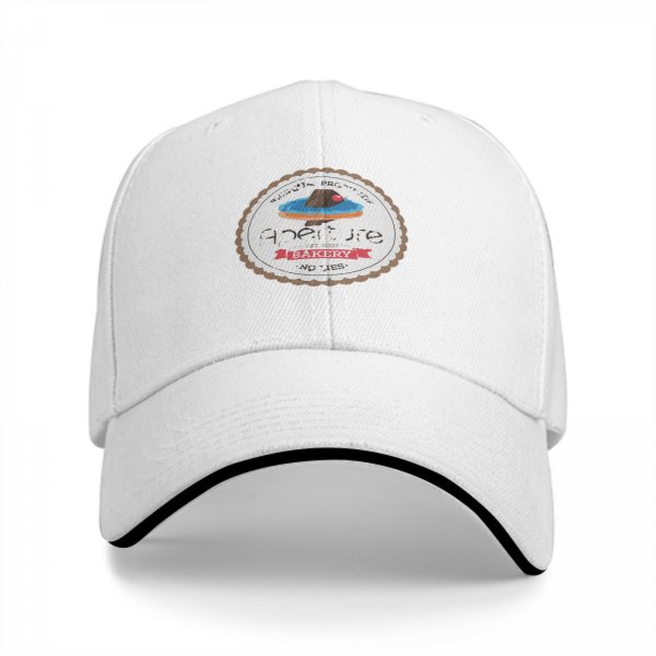 Black Baseball Cap With Aperture Bakery Cake Logo Print