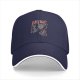 Black baseball cap with 'My First Catnip' and cat graphic print