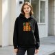 Black hoodie with Halloween pumpkin and character graphic print