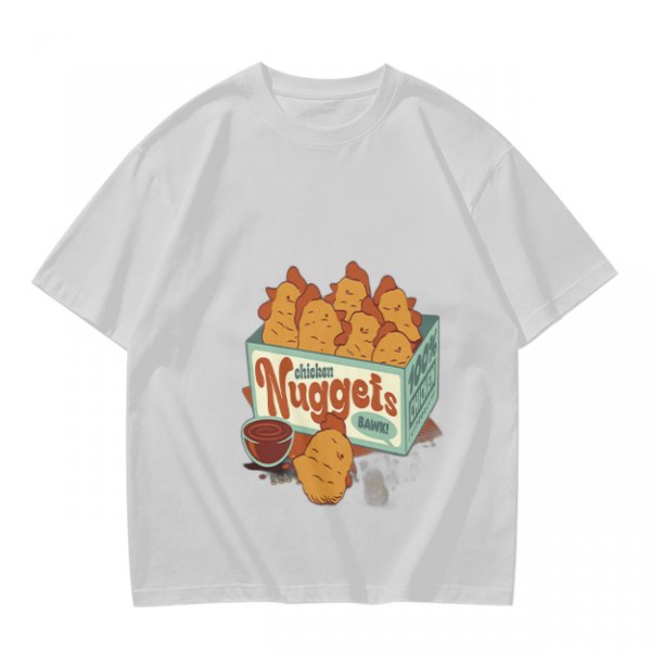 Olive T-Shirt With Cartoon Chicken Nuggets Box Print