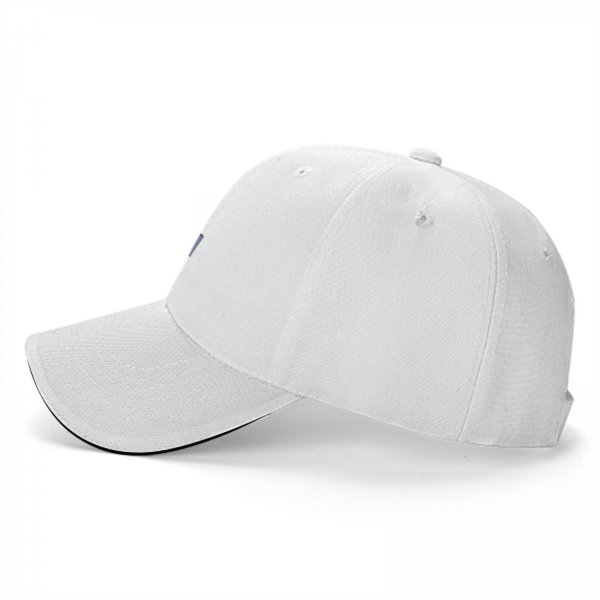 Black baseball cap with a cartoon cat working on a laptop print