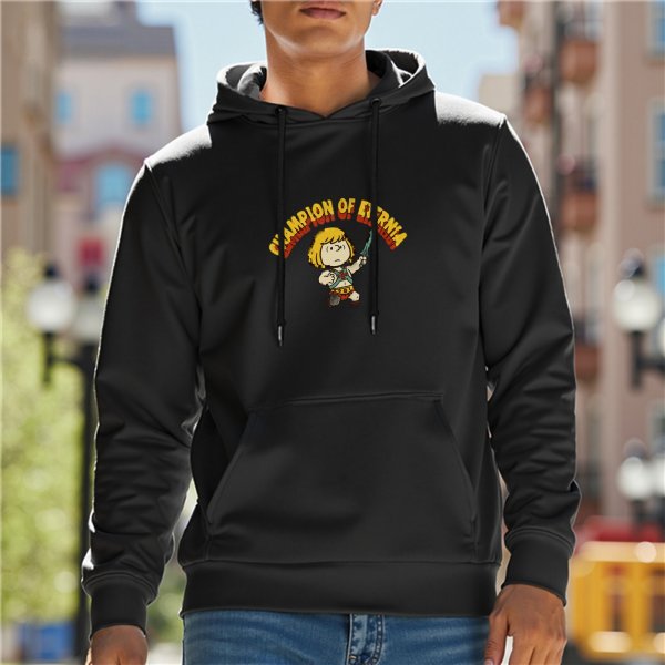 Champion of Eternia Cartoon Character Graphic Black Hoodie