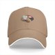 Black baseball cap with hand holding paper over red moon forest print