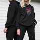 Black Hoodie With Retro Chocobo Graphic Print
