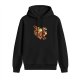 Black Hoodie With Food Heart Graphic Design