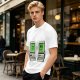 Olive T-shirt with pixel art retro computer characters print