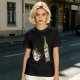 Olive T-Shirt With Cartoon Coffee Mug And Wine Bottle Print